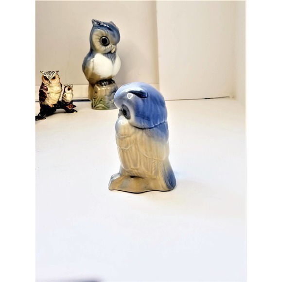 Vintage Miguel Requena‎ Porcelain Blue Brown White Owl Figurine Collectible - Picture 3 of 9